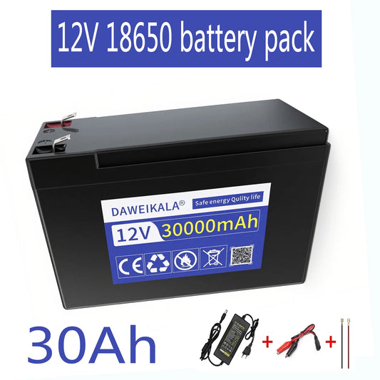 12V 30Ah lithium battery18650 Battery pack12.6V 3A charger for Energy storage batteries, lighting, electric vehicles, outdoor