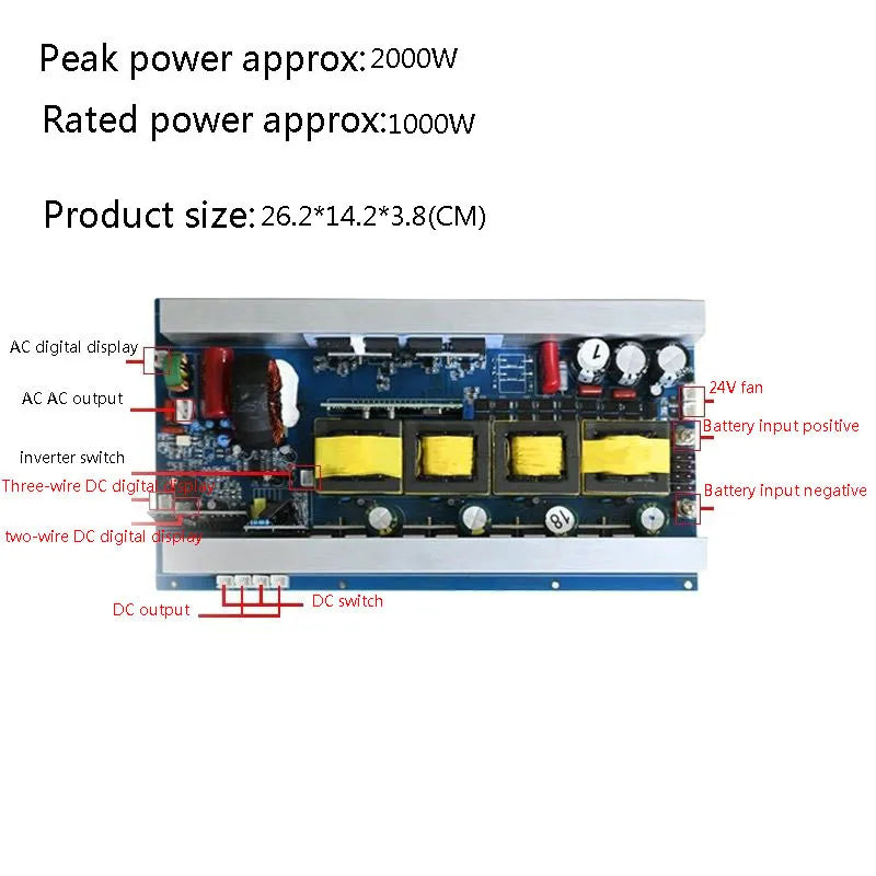 Pure Sine Wave Inverter Motherboard 12V 24V to 220V 1000W 3000W 6000W Transformer Converter Solar Off Grid Power Inverters