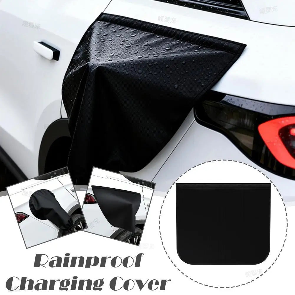 Electric Vehicle Charger Port Rainproof Cover Electric Car Charger Plug Cover Waterproof PVC with Strong Magnetic Strip for EV