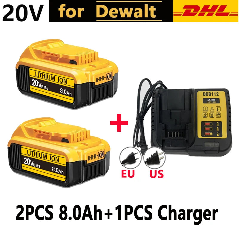 For DeWalt 20V Lithium Ion Batteries 20V 12Ah DCB203 Li Ion Battery Replacement DCB206 DCB205 DCB204 DCB200 Power Tools