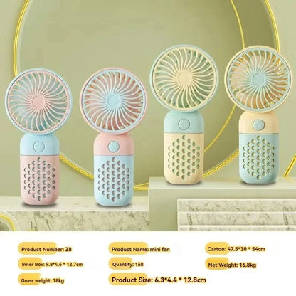 New Handheld Charging Fan Cartoon Cute Small Student Charging Small Fan Portable Mini USB Fan Mini Pocket