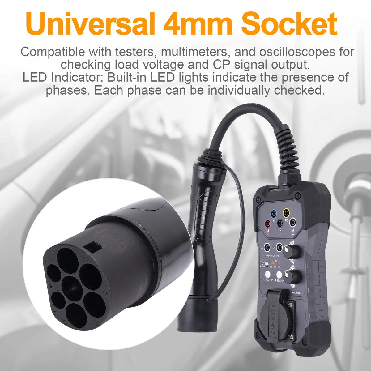 Compatible with Testers, Multimeters, and Oscilloscopes EVSE Tester Adapter, Voltage Tester for EV Charging Station Testing,