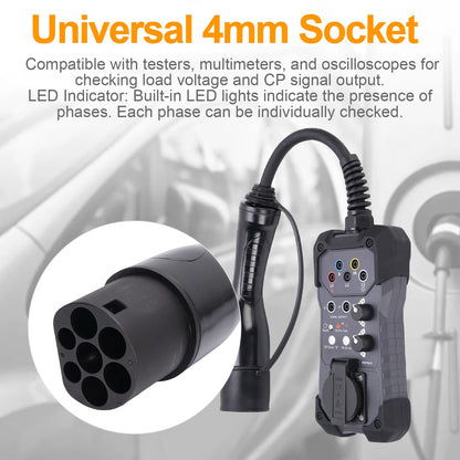 Compatible with Testers, Multimeters, and Oscilloscopes EVSE Tester Adapter, Voltage Tester for EV Charging Station Testing,