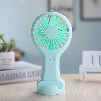 5pcs Portable Rechargeable Electric USB Charger Battery Handheld Mini Fan 3 Speed Lightweight with Data Cable Air Cooling Fans
