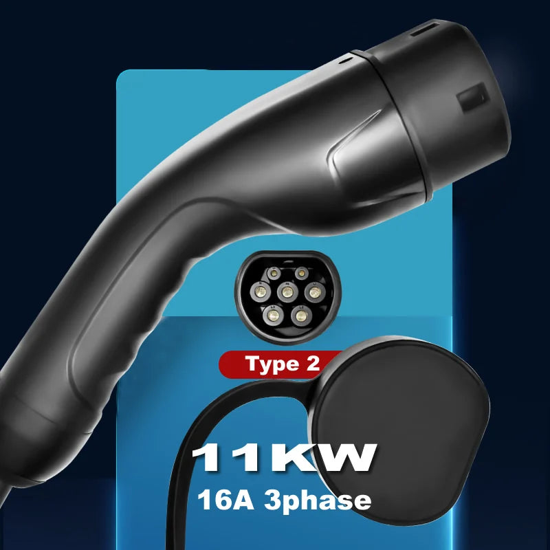 JIGU 11KW Electric Vehicle Charger GBT Car Charging Station Wallbox 380V EV Charger 16A GB/T Charging Cable 10 meters