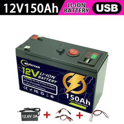 12V 200Ah Lithium LiFePO4 Deep Cycle Battery 4000+ Cycles Rechargeable Battery for Solar/Wind Power Small UPS Lighting More