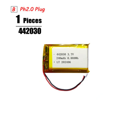 3.7V Lipo Battery Ph2.0 Plug Rechargeable Lithium Battery 3.7V For PS4 Humidifiers GPS Navigation  Bluetooth Speaker MP3 MP4