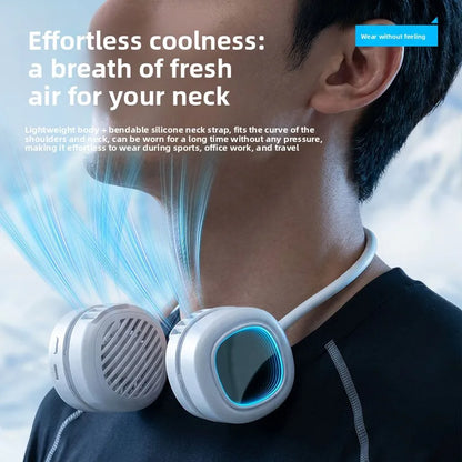 Fan Long Battery Neck Portable No Bladeless Hanging Neck Rechargeable Air Cooler 5 Speed Mini Summer Sport Fan 2000mAh