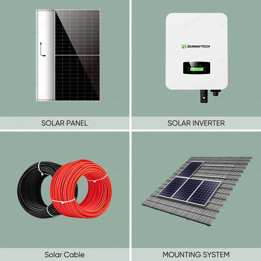 10 On Grid Tied Solar Power Energy System Home Solar Panel System On Grid 10000w
