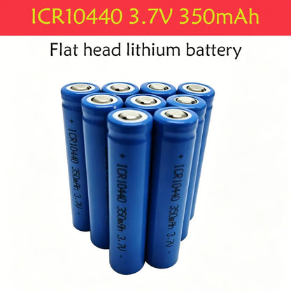 3.7V 350mAh ICR10440 Lithium Ion Battery - Button Top, Reusable & Long-Lasting for Flashlights, Headlamps， Pen Light