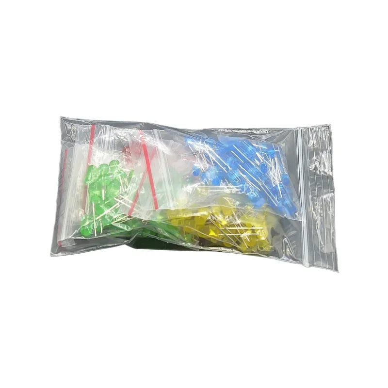 Electronic Component Kit 7 Kind Metal Film Resistor Assortment Led Diodes Electrolytic Capacitor Ceramic Set Transistor Pack DIY