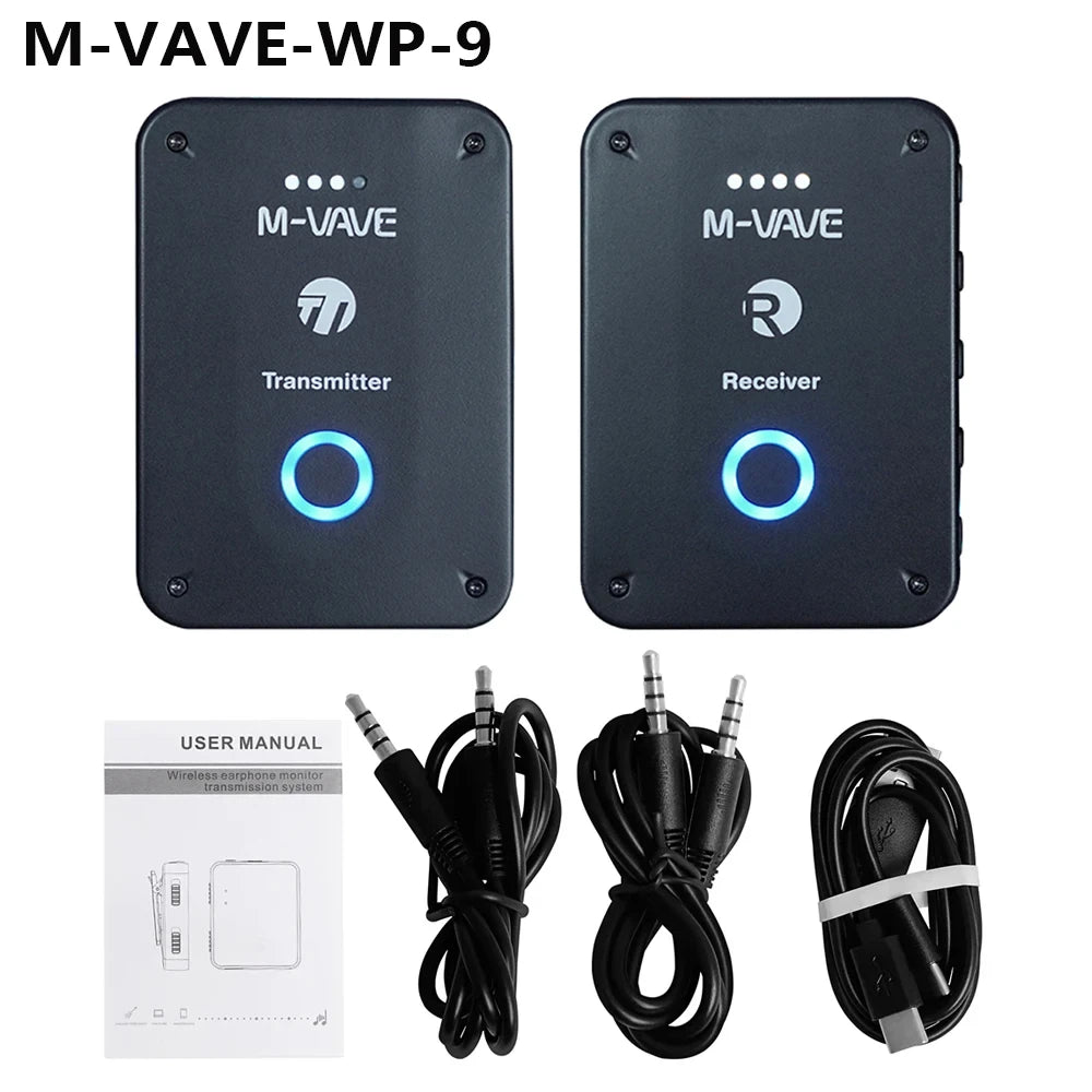 Dropshipping Wholesale M Vave WP9 Wireless Earphone Monitor 2.4GHz ISM Transmitter Receiver Support Stereo Mono Recording