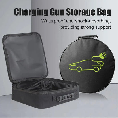 New Electric Vehicle Car Charging Cable Storage Carry Bag EV Charger Plugs Sockets Waterproof Fire Retardant Equipment Container
