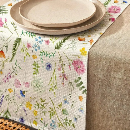 1pc Bloom Flowers Tulip Summer Table Runner13"x72"SeasonaWedding Holiday Kitchen Dining Table Decoration, Home Party IndoorDecor