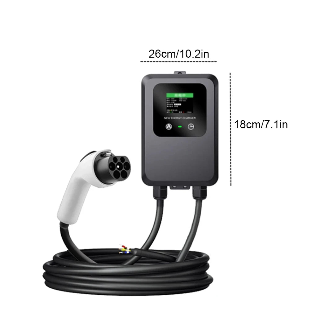EV Wallbox 5M/10M 7KW 32A Charging Station Car Home EV Wallbox Electric Car EV Wallbox With 5M Cable Color Screen