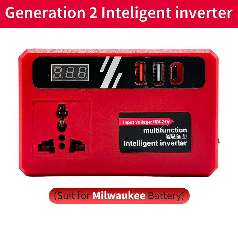Power Inverter DC 18V To 220V Inverter Adapter Power Supply Inverter For Home Appliance Outdoor Camp For Makita/Dewalt/Milwaukee