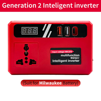 Power Inverter DC 18V To 220V Inverter Adapter Power Supply Inverter For Home Appliance Outdoor Camp For Makita/Dewalt/Milwaukee