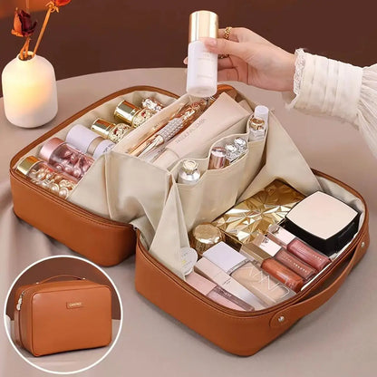 PU Flame Makeup Bag, Beauty Makeup Storage Bag, Double Zipper Makeup Brush Bag, Business Travel Toiletries Sorting Bag