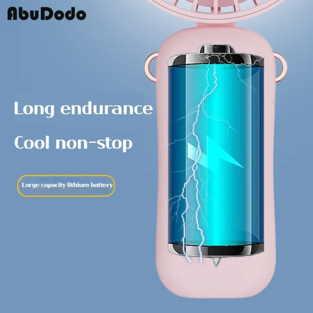 Mini Fan Type-C Rechargeable Portable Handheld Fan,  4000mAh Battery Operated Fan with LED Display, 90 °   Foldable , 5 Speed Wi