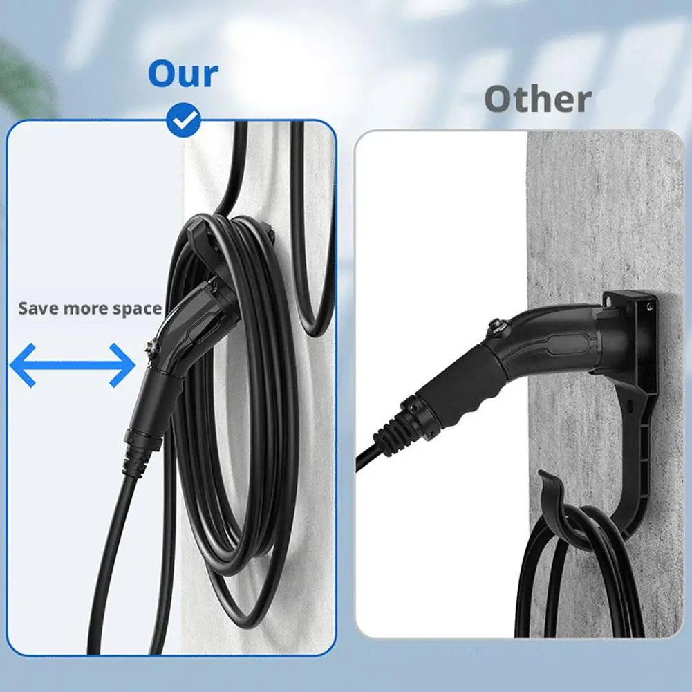 EV Charging Cable Holder Wall-mount Holster Charging Cable Organizer Car Charger Holder Type 1/Type 2 Cable Socket Holder