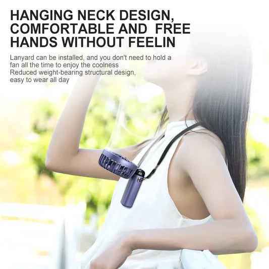 Rechargeable Personal Fan with Digital Display, Foldable Neck or Desk Design, 5-Speed Airflow and Phone Stand for Summer