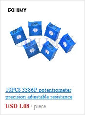 20PCS RM065 Trimmer Potentiometer Adjustable Resistor 500R 1K 5K 10K 20K 50K 100K 200K 500K 1M RM-065 Variable Resistors