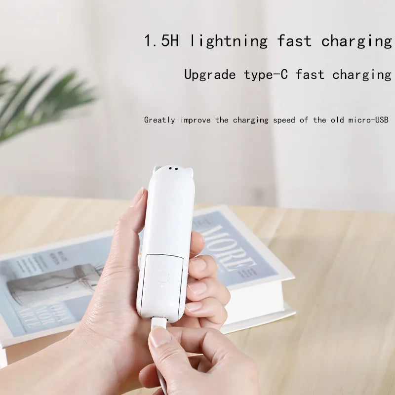 2000mAh Mini Portable Fan USB Rechargeable Cooler Collapsible Handheld Desktop Fan Quiet Foldable Office Home Handy Power Bank