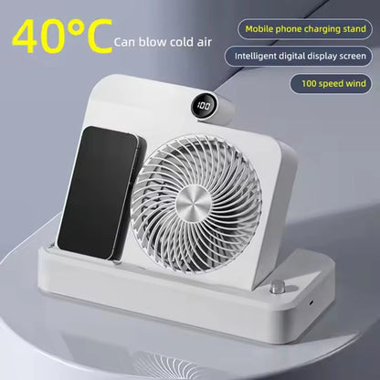 New Multifunctional Mobile Phone Charging Fan Household/Car Desktop Fan USB Rechargeable Electric Fan Digital Display JMF-13