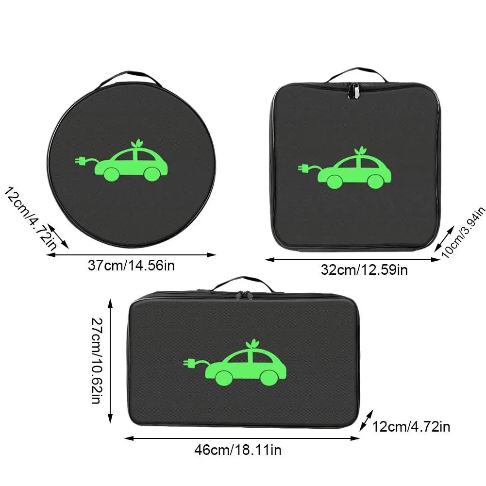 EV Charging Cable Storage Bag Electric Car Charger Box Charging Organizer Jumper Cable Bag Waterproof Fire Retardant Organizer