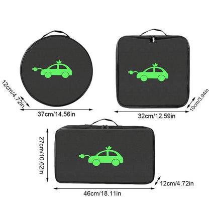 EV Charging Cable Storage Bag Electric Car Charger Box Charging Organizer Jumper Cable Bag Waterproof Fire Retardant Organizer
