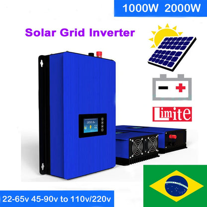 SUN1000W 2000W Solar Grid Tie Inverter with Limiter for Solar Panel or Battery Dischage DC 22-65V/45-90V to AC 110V 120V  220V