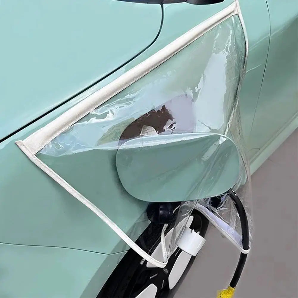 Car Charging Port Rain Cover, EV Charger Plug Cover Magnet Transparent Cover For Electric Vehicle Waterproof Outdoor Charging
