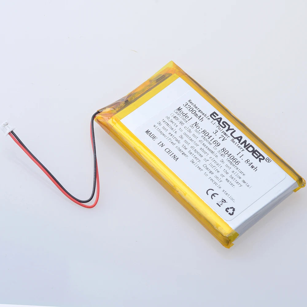 Lithium Polymer Battery 3.7V 3200mAh 804169 Compatible 804066 for Open Source Console R36S Game Machine Replacement Batteries