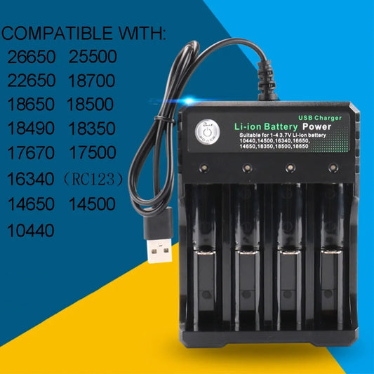 2 3 4 Slots 18650 Battery Charger For 3.7V Rechargeable Lithium AC 110V/220V 10440 14500 16340 16650 14650 18350 18500 Batteries