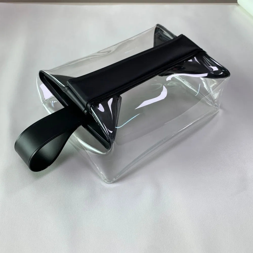Clear Toiletry Bags with Magnetic Closure Leak-proof Makeup Bag Large Capacity PVC Cosmetic Pouch for Women Men Traveling