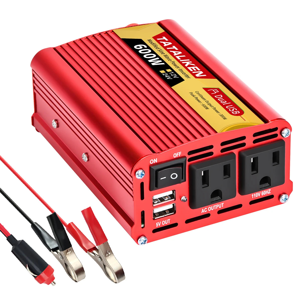 Inverters 12V,  24V 60HZ 600W 1500W 2000W 2500W, portable vehicle-mounted household frequency converter, universal socket