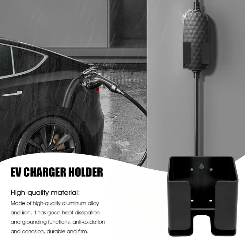EV Charger Holder Stand Rack Wall Mounted Electric Vehicle Charging Box Holder Bracket Stand with Cable Management for J1772