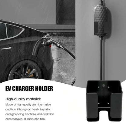 EV Charger Holder Stand Rack Wall Mounted Electric Vehicle Charging Box Holder Bracket Stand with Cable Management for J1772