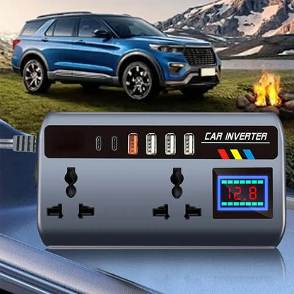 Car Inverter Converter 12V/24V To 220V Outlet Fast Inverter 3 Portable Power Charger Charging Ports Socket Transformer USB R8Y7