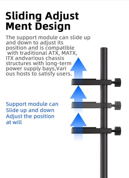 TEUCER Graphics Card Bracket GPU Metal Support Bracket Adjustable Height Aluminum Graphics Card Bracket PC Chassis Accessories