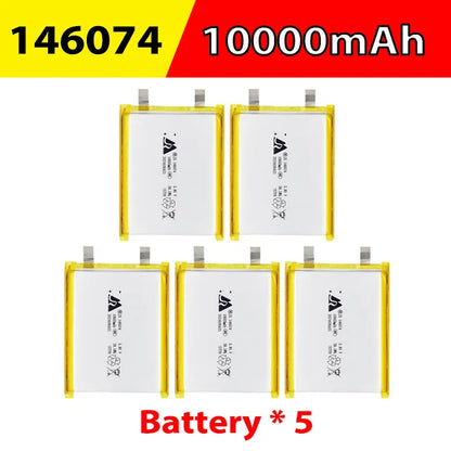 3.7V 10000mAh 146074 Lithium Polymer Battery 1376074 Lipo Li-Po Rechargeable Batteries for Diy Power Bank Laptop Hand Warmer