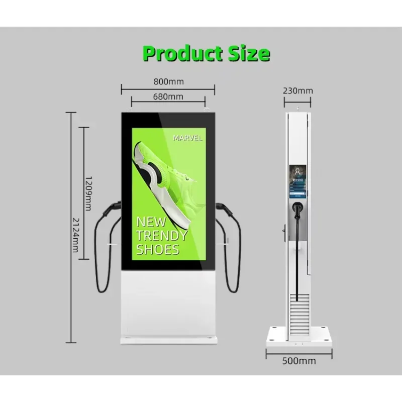 Customized Ev Charging Station Portable Environmental Friendly Dc 22Kw Ev Charger Advertising Screen Charging Station for USA