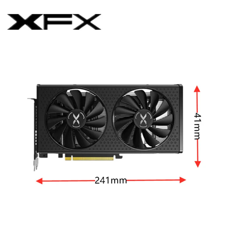 New XFX RX 6600 XT 6600XT 8GB 6500 XT Graphics Card GPU Radeon RX6600 RX6600XT GDDR6 Video Cards Desktop PC AMD PC Computer Game