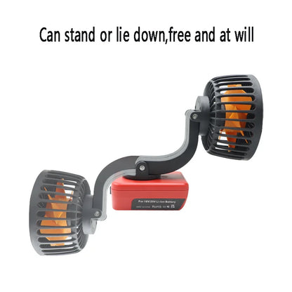 F409 Fold Electric Fan USB Mobile Phone Charger Portable Power Bank Fast Charge For Milwaukee M18 18V Li-ion Battery 48-11-1835