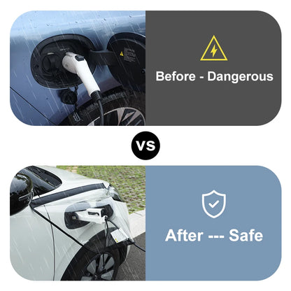 Auto Car EV Charger Plug Port Snow Rain Cover Magnetic Adhesion Waterproof Dustproof Chargering Protector for Electric Vehicles