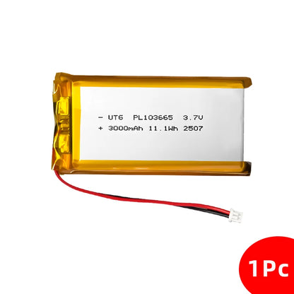 3.7V Lipo Battery 3000Mah PL103665 Lithium  Li Polymer Batteries for T114 V2 LoRa 32 V3 Dev-board  Node 1Pc
