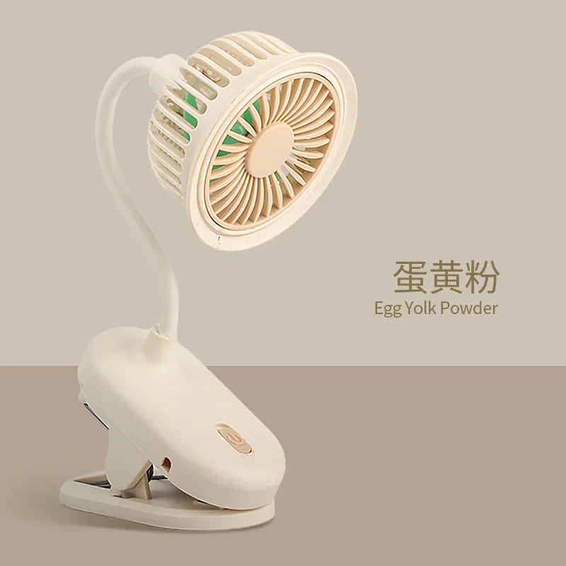 USB Rechargeable Clip on Small Fan 360° Adjustable Battery Powered Mini Fan Strong Wind Flexible Neck Desktop Stroller Quiet Fan