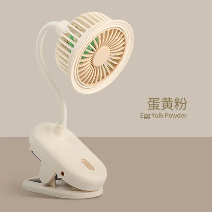USB Rechargeable Clip on Small Fan 360° Adjustable Battery Powered Mini Fan Strong Wind Flexible Neck Desktop Stroller Quiet Fan