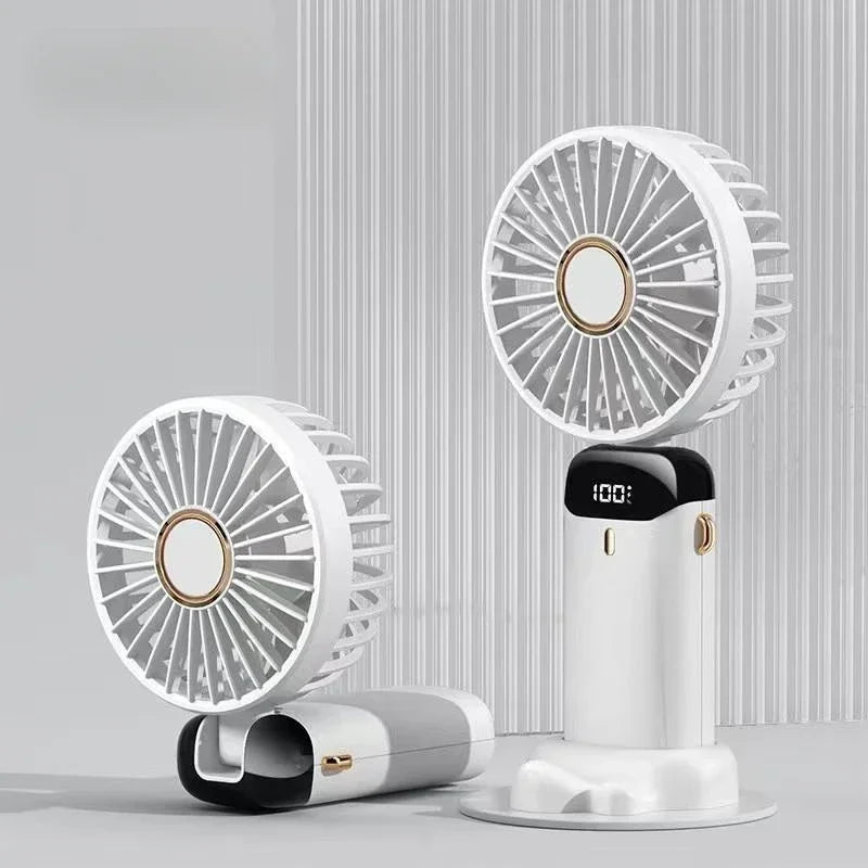 Portable Handheld Personal Rechargeable Fan LED Digital Display 90°Adjustable  Rechargeable Fan , 5 Speed Wind Mini Aromatherapy
