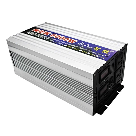 5000W 6000W 8000W Pure Sine Wave Inverter DC 12V 24V To AC 220V 50Hz 60Hz Voltage Converter Big Power Dual Output Solar Inverter